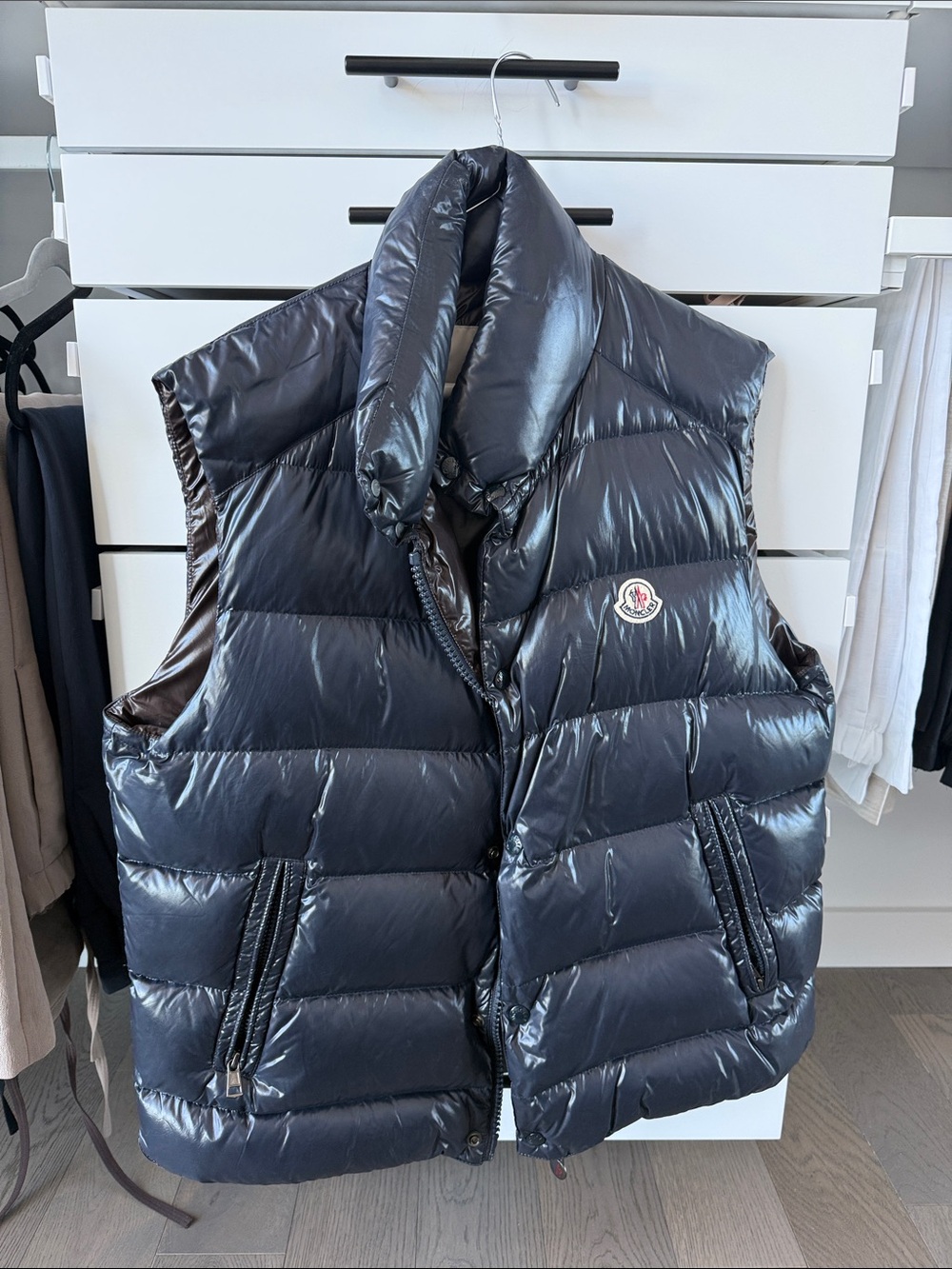 Moncler Men's Shiny Black Down Puffer Vest